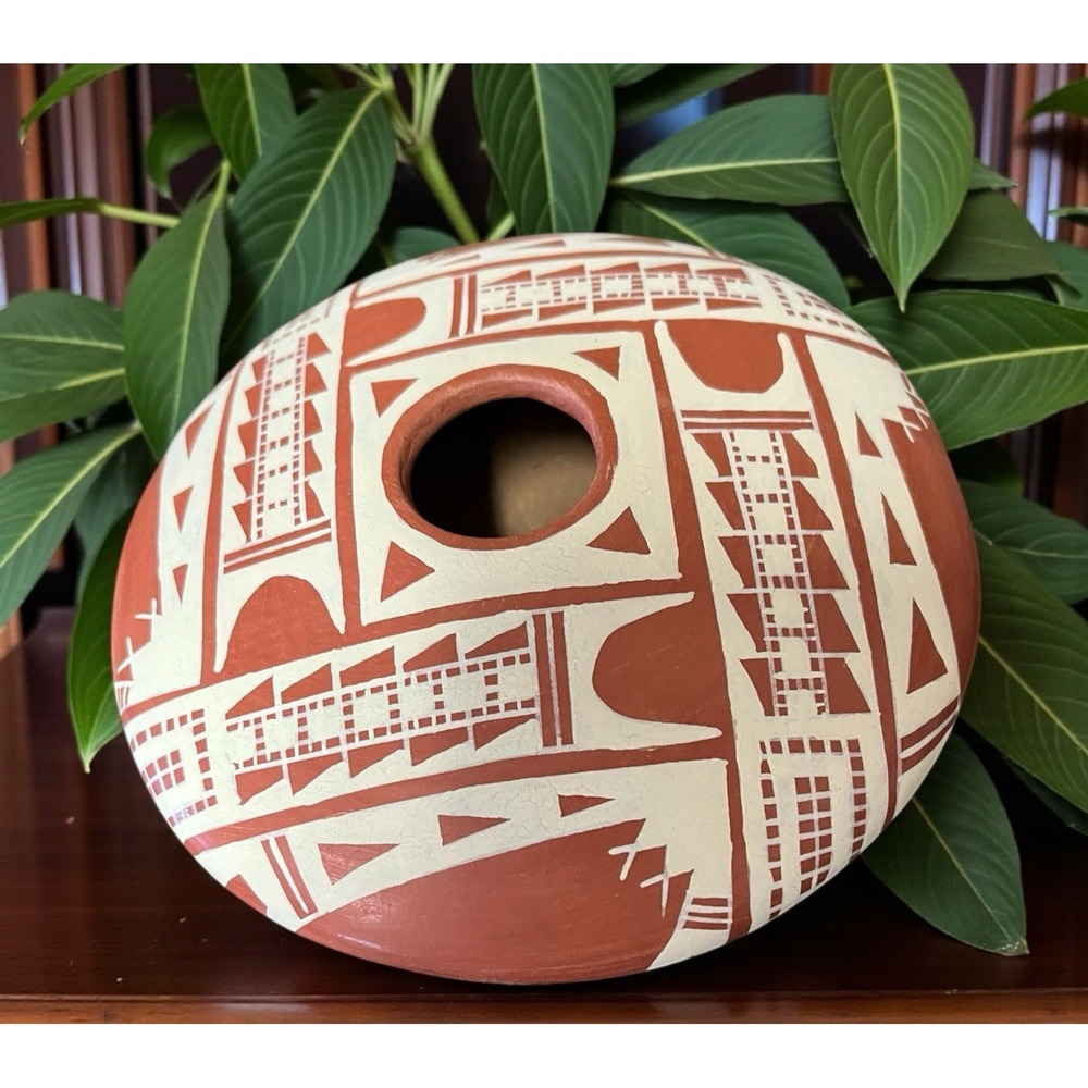 Mata Ortiz Pottery Angelica Bugarini Seed Pot Brown Clay Paquime Mexican Ceramic